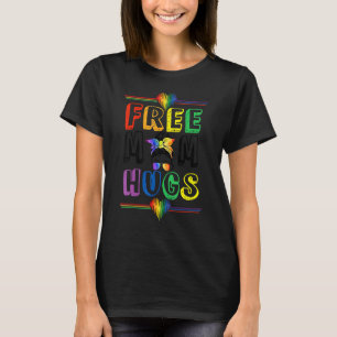 T-shirt Free Mom Hugs Messy Bun Rainbow Lgbt Pride