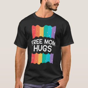 T-shirt Free Mom Hugs Messy Bun Rainbow Lgbt Pride 1