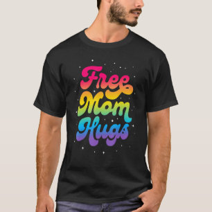 T-shirt Free Mom Hugs Messy Bun Rainbow Lgbt Pride 1