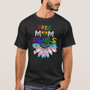 T-shirt Free Mom Hugs Messy Bun Rainbow Lgbt Pride 5