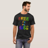 T-shirt Free Mom Hugs Messy Bun Rainbow Lgbt Pride 7 (Devant entier)
