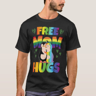 T-shirt Free Mom Hugs Pride Mois Prith Parade Arc en ciel
