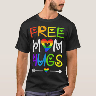 T-shirt Free Mom Hugs Rainbow Heart LGBT