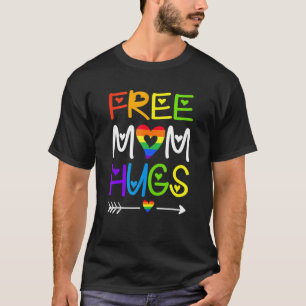 T-shirt Free Mom Hugs Rainbow Heart Lgbt