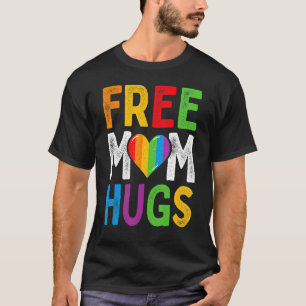 T-shirt Free Mom Hugs Rainbow Heart Lgbt Ally Pride Mois