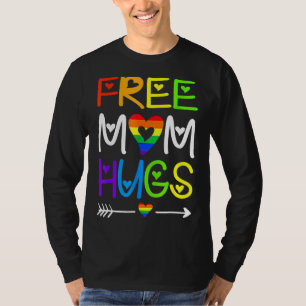T-shirt Free Mom Hugs Rainbow Heart Lgbt Pride Mois