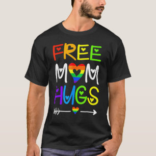 T-shirt Free Mom Hugs Rainbow Heart Lgbt Pride Mois