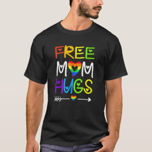 T-shirt Free Mom Hugs Rainbow Heart Lgbt Pride Mois