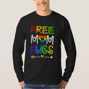 T-shirt Free Mom Hugs Rainbow Heart Lgbt Pride Mois