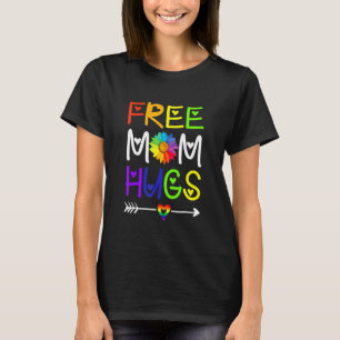 T-shirt Free Mom Hugs Rainbow Heart Lgbt Pride Mois