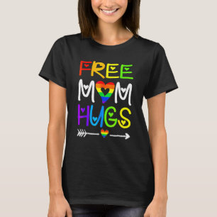 T-shirt Free Mom Hugs Rainbow Heart LGBT Pride Mois 1