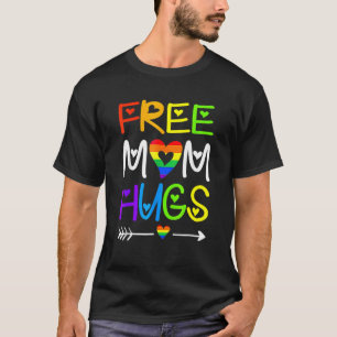 T-shirt Free Mom Hugs Rainbow Heart Lgbt Pride Mois 2