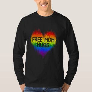 T-shirt Free Mom Hugs Rainbow Heart Lgbt Pride Mois _3