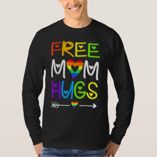 T-shirt Free Mom Hugs Rainbow Heart Lgbt Pride Mois 4