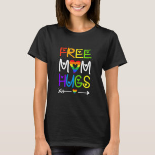 T-shirt Free Mom Hugs Rainbow Heart Lgbt Pride Mois mignon