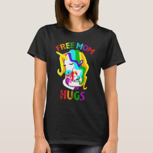 T-shirt Free Mom Hugs Rainbow Unicorn Lgbt Pride Mois