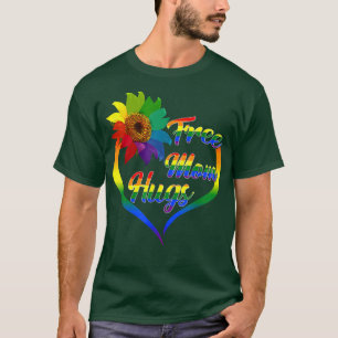 T-shirt Free Mom Hugs Sunflower Heart Rainbow LGBT Gay Pri