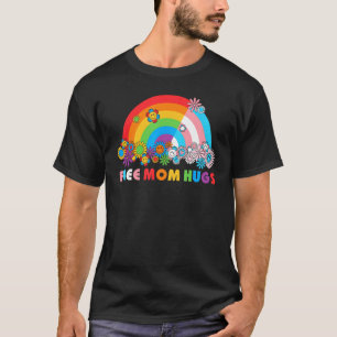 T-shirt Free Mom Hugs Super Rainbow Heart LGBT Flag Pride