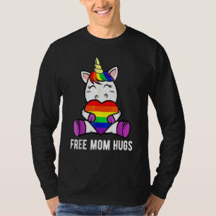 T-shirt Free Mom Hugs Unicorn Gay Lgbt Pride Mois de souti