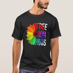 T-shirt Free Mom Hugues Rainbow Sunflower Gay pride Lgbtq