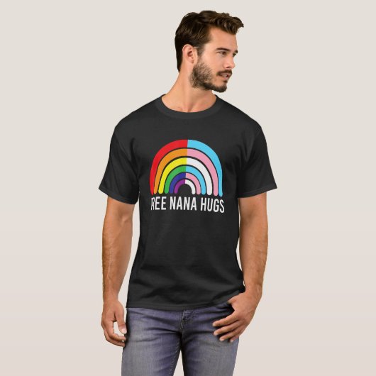 T-shirt Free Nana Hugs Rainbow Transgender Drapeau Lgbtq G (Devant entier)