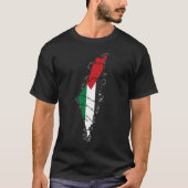 T-shirt Free Palestine Barbared Wire Map Liberté palestini (Devant)