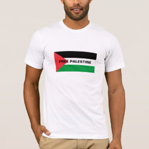 T-shirt Free Palestine noir texte personnalisé drapeau de