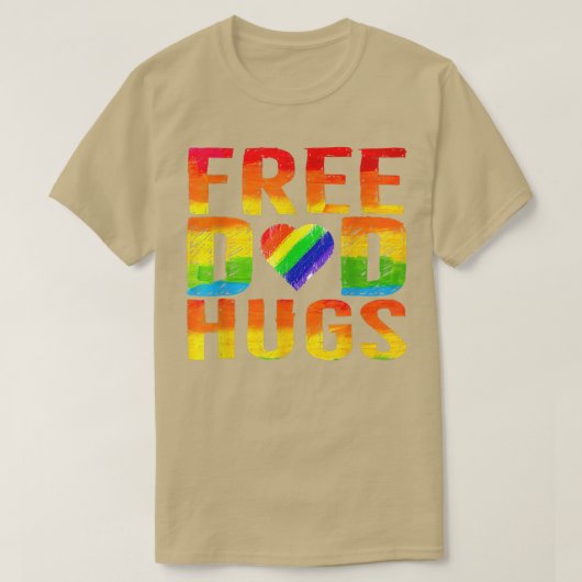 T-shirt Free Papa Hugs LGBT Pride Prix Mois Parades Ra (Design devant)