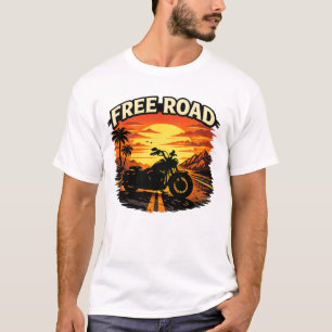 T-shirt Free Road for biker motorcycle