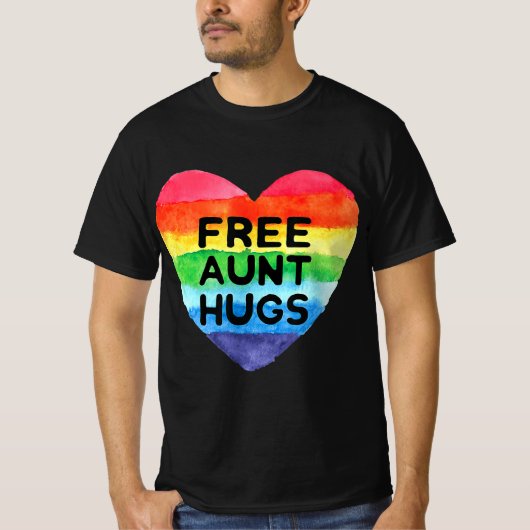 T-shirt Free Tante Hugs LGBT Flag Fierté Mois de sensibili (Devant)