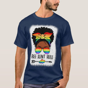 T-shirt Free Tante Hugs Messy Bun LGBTQ LGBT Prith Moth Bl