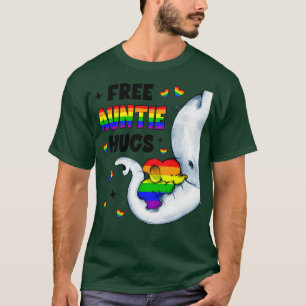 T-shirt Free Tante Hugs Rainbow Elephant LGBT Pride Mois