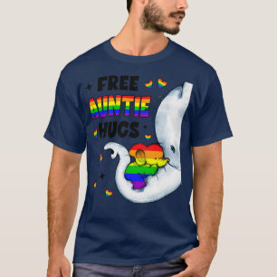 T-shirt Free Tante Hugs Rainbow Elephant LGBT Pride Mois