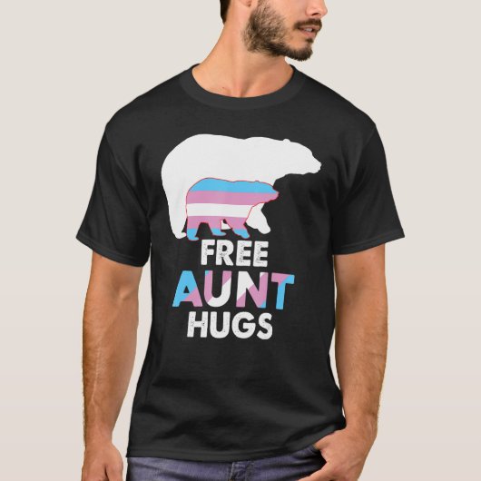 T-shirt Free Tante Hugs Transgenre Rainbow Bear LGBT Pride (Devant)