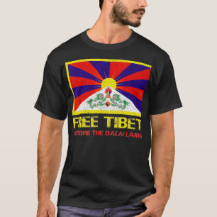 T-shirt Free Tibet Tibetan Flag Emblem Restore The Dalai L
