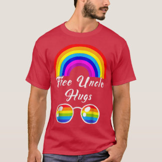 T-shirt Free Uncle Hugues LGBT Ally Rainbow Lunettes de so