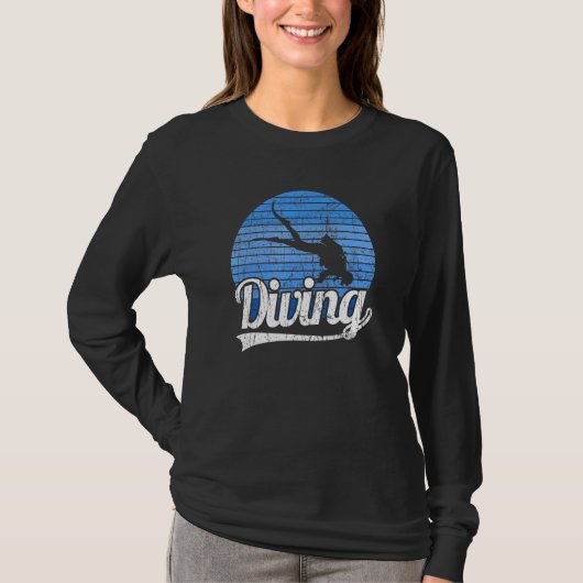 T-shirt Freedive Retro Plongée Scuba Diver Vinta (Devant)