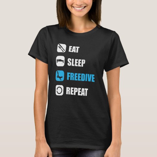 T-shirt Freediver eat sleep freedive repeat water diving (Devant)