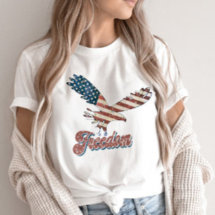 T-shirt Freedom American Eagle 4 juillet bleu blanc rouge