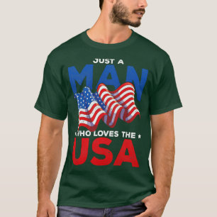 T-shirt Freedom American Man Patriot USA Flag Pride Libert