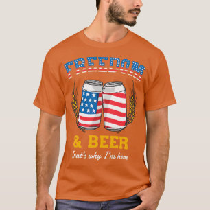 T-shirt Freedom And Beer USA Patriotic Fun Citation