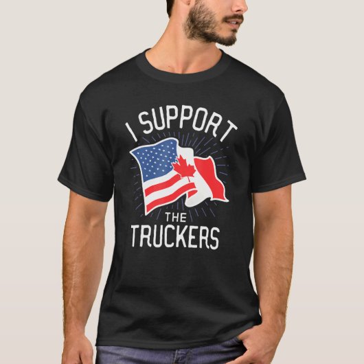 T-shirt Freedom Convoy 2022 I Support The Canadian Trucker (Devant)