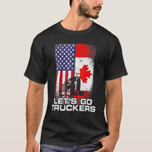 T-shirt Freedom Convoy 2022 Let S Go Truckers Mandat Supp