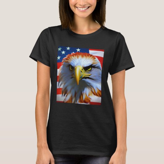 T-shirt Freedom Eagle 4th Of July American Veteran (Devant)