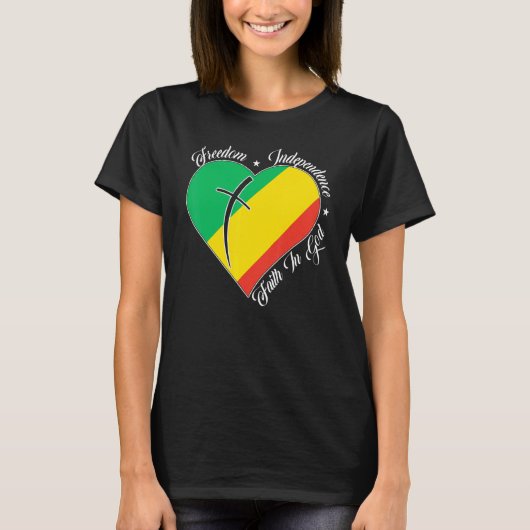 T-shirt Freedom Independence Faith In God Christian Congo (Devant)