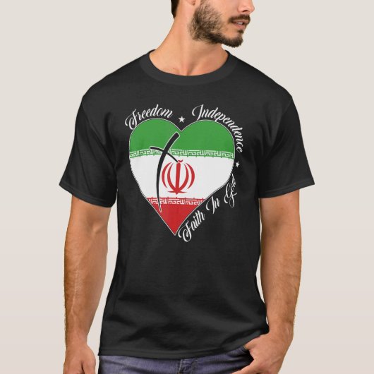 T-shirt Freedom Independence Faith In God   Christian Iran (Devant)