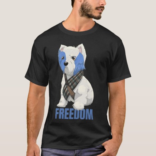 T-shirt Freedom mignon chien westin comme William Wallace  (Devant)
