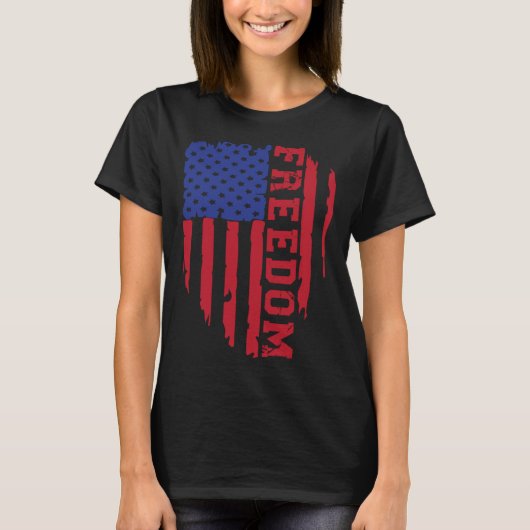 T-shirt Freedom Patriotic Veteran USA Flag American Memori (Devant)