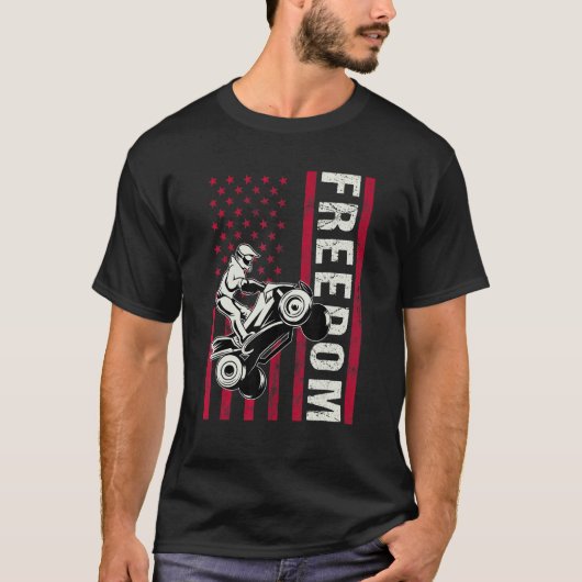 T-shirt Freedom Usa Quad Bike Four Wheeler All Terrain Veh (Devant)