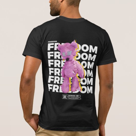 T-shirt FREEDOM Vêtements de rue urbains cool (Dos)